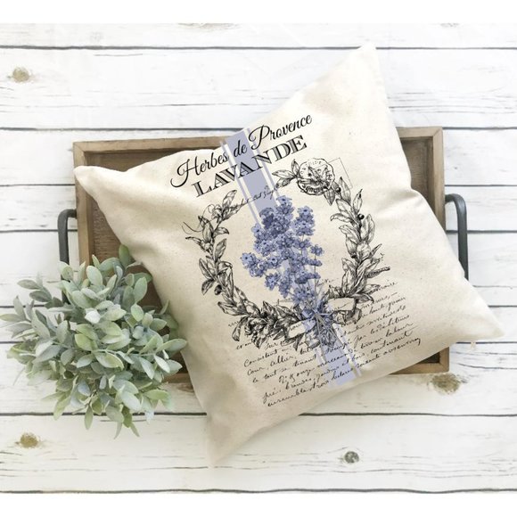 French Country, Throw Pillow Cover, Lavender - Picture 1 of 3